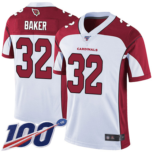 Arizona Cardinals Limited White Men Budda Baker Road Jersey NFL Football #32 100th Season Vapor Untouchable